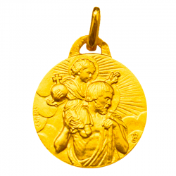 medaille bapteme saint christophe apotre or