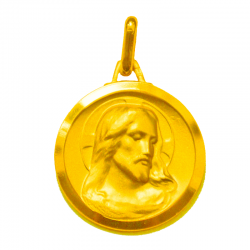 medaille bapteme jésus christ brillant or 