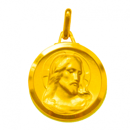 medaille bapteme jésus christ brillant or 