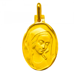 medaille bapteme vierge douce or