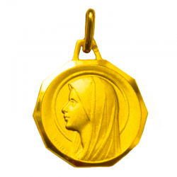 medaille bapteme vierge brulante or 