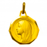 medaille bapteme vierge brulante or 