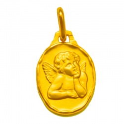 medaille bapteme angelot ovale 