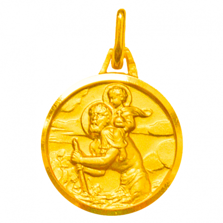 medaille bapteme saint christophe en marche or