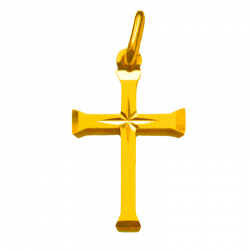 pendentif bapteme croix rosace or 