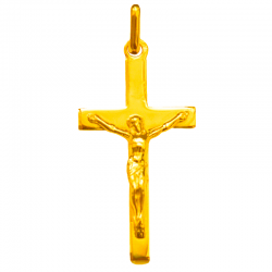 pendentif bapteme croix crucifix or 