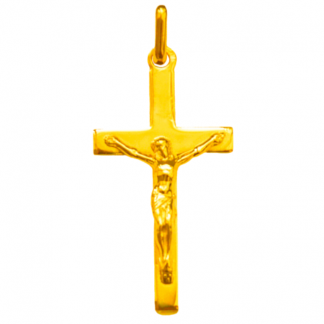 pendentif bapteme croix crucifix or 