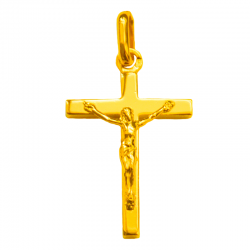 pendentif bapteme croix calvaire or 