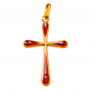 pendentif bapteme croix rouge or 