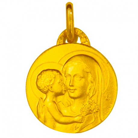 medaille bapteme vierge mere or