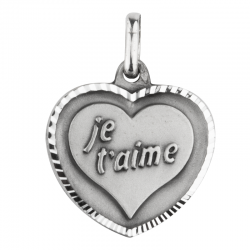 pendentif coeur je t aime brillant argent