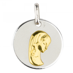 medaille bapteme vierge en soleil argent 