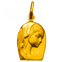 medaille bapteme vierge en sabot or 