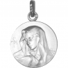 medaille bapteme vierge priante argent