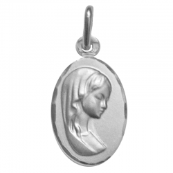 medaille bapteme vierge confiante argent