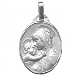 medaille bapteme vierge enfant botticelli ovale argent