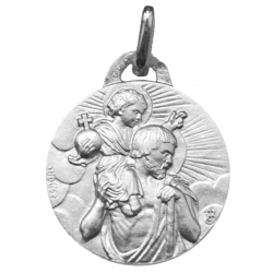 medaille bapteme saint christophe apotre argent