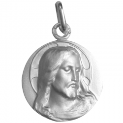 medaille bapteme jesus christ argent