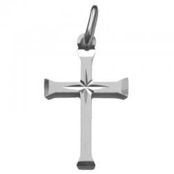 pendentif croix rosace argent