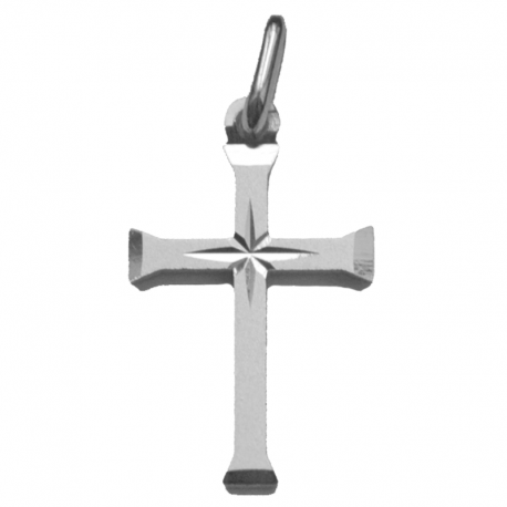 pendentif croix rosace argent