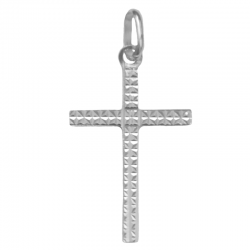 pendentif bapteme croix martelée argent