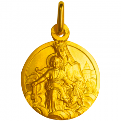 medaille bapteme scapulaire sacre coeur plaque or