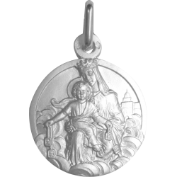 medaille bapteme scapulaire sacre coeur argent