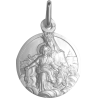 medaille bapteme scapulaire sacre coeur argent