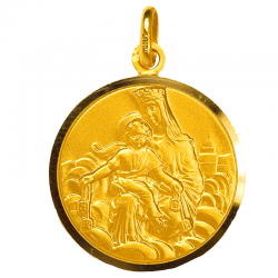 medaille bapteme scapulaire sacre coeur brillant or