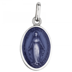 medaille miraculeuse bleue argent