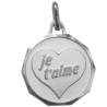 pendentif bapteme je t aime decagone argent