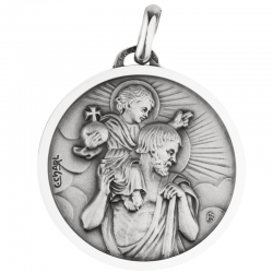 medaille bapteme saint christophe apotre brillant argent