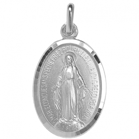 medaille miraculeuse facettee argent