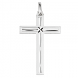 pendentif croix lisere centre croise argent