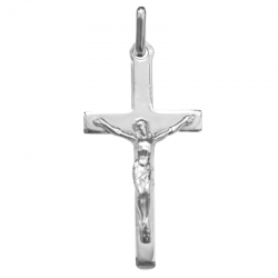 pendentif bapteme christ en croix argent