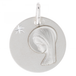 medaille bapteme vierge etoile argent