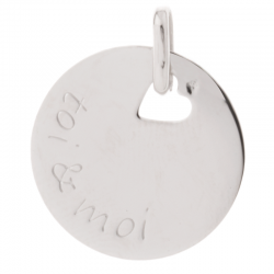 pendentif medaillon toi et moi argent