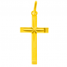 pendentif croix bapteme facettes rosace or