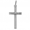 pendentif bapteme croix facettes rosace argent