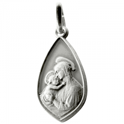 medaille bapteme regina en goutte argent