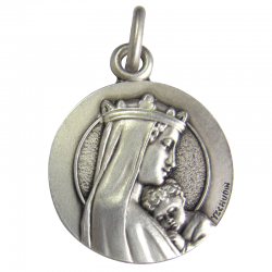 medaille bapteme notre dame sagesse couronnee argent