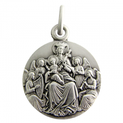 medaille bapteme vierge cour celeste argent