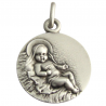 medaille bapteme jesus creche argent