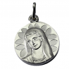 medaille bapteme marie petales argent