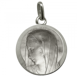 medaille bapteme vierge marie portrait argent