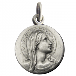 medaille bapteme virgo sancta argent