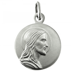 medaille bapteme jesus profil argent