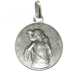 medaille bapteme bon pasteur argent