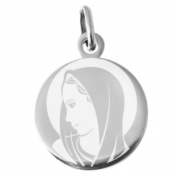 medaille bapteme portrait marie gravure laser argent