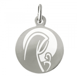 medaille bapteme vierge lumiere argent